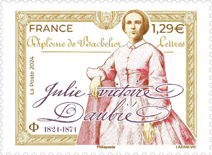 Timbre Julie-Victoire Daubié émis par La Poste en 2024