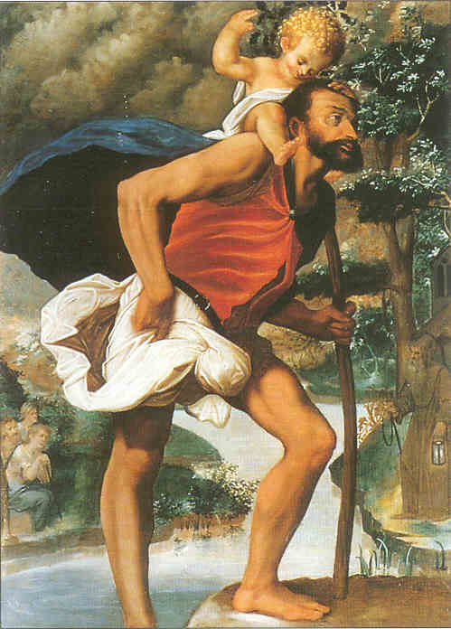 Saint Christophe, tableau de Claude Bassot (1607), église de Jésonville.