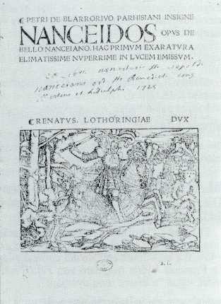 Frontispice de la Nancéïde, par Pierre de Blarru (1519).