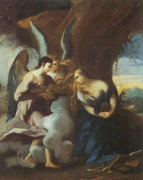 Sainte Marie-Madeleine visitée par les anges, tableau de Aimé Furon (1687-1729) - Musée d’Epinal.