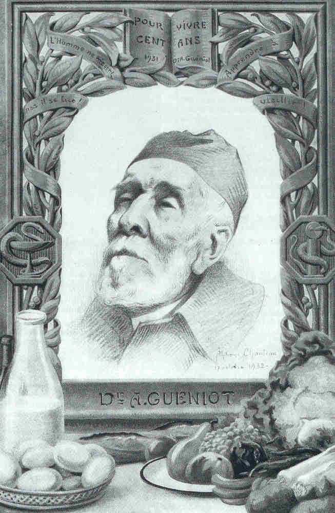 Dr A. Guéniot, caricature de A. Chanteau (Chanteclair, 1932).