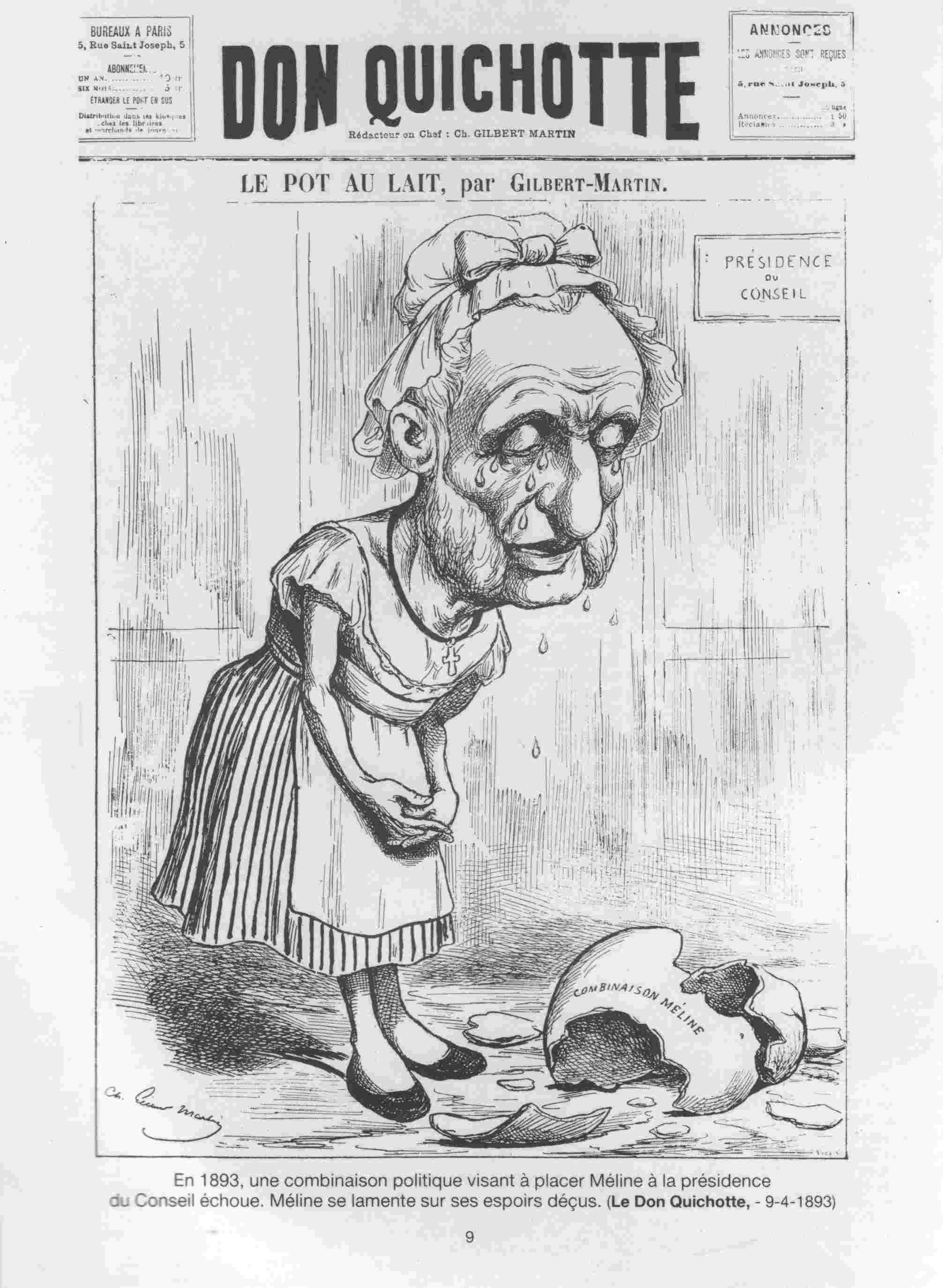 Caricature de Jules Méline par Gilbert Martin (1893).